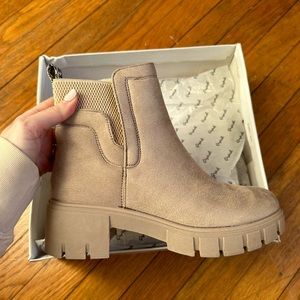 Blush pink suede boots. New, never worn